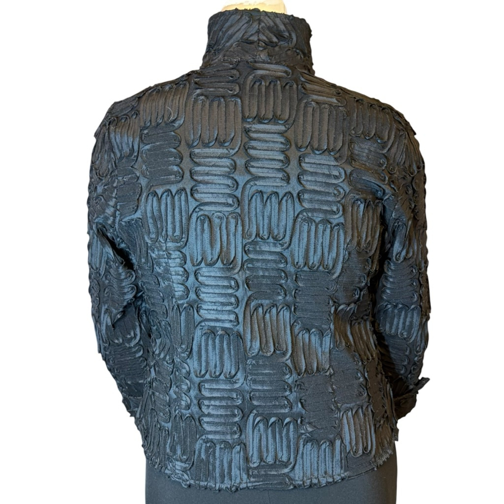 Samuel Dong Origami Textured Architectural Jacket,L, Sculptural Zip Front - Picture 12 of 16